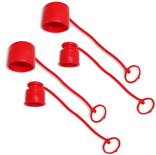 Image of 1 /2 body Hydraulic Quick Coupler Rubber Caps Plug Set - For Flat Face Skid Steer Coupling - Fits Bobcat Standard Size Couplers Set (2)