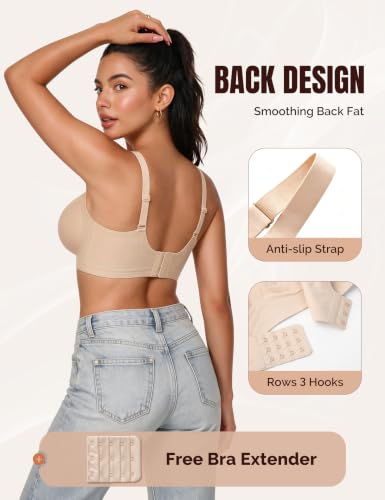 Jelly Bra for Women Wireless Push Up Deep V Seamless Full Coverage Plus Size Thru 11/30 - image 4