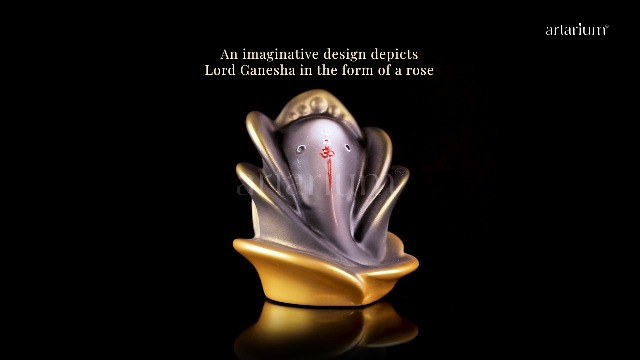 Estatua de Ganesh Rosa 3 Pulgadas con Símbolo OM miniatura 7