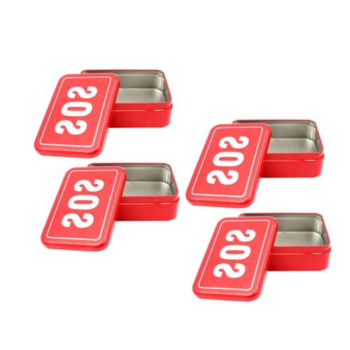 CORHAD 4 piezas Caja de Almacenamiento para Herramientas al Aire Rojo Resistente de Hojalata para Organización y Versátil