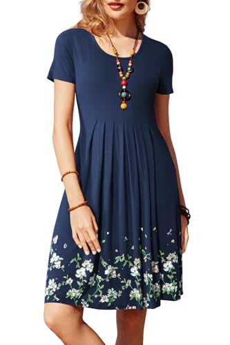 Image of KILIG Women Soft Casual Beach Sundress Floral Pleated Vintage Tank Dress 2026