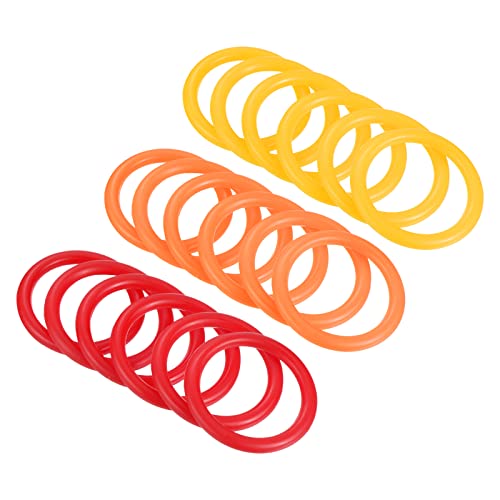 PATIKIL Carnival Ring-Toss Rings 8cm ID, 18 Pack Plastic Hoop for Outdoor Party Favor Game Booth (Orange, Red, Yellow)