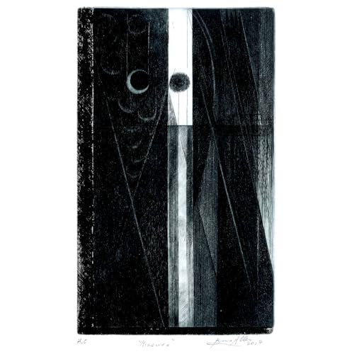 CBAM 'Miraluna - Aguafuerte original de Aller, 2017 - Decoración de pared, impresión de arte, coleccionables, 25 x 35 cm