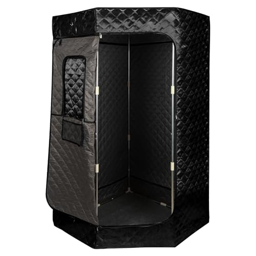 Sauna portátil 3L sauna exterior, sauna (sin silla), spa portátil con 1500 W vapozone portátil, mando a distancia, sauna portátil Maigrir, Detox90 x 90 x 180 cm-3L negro