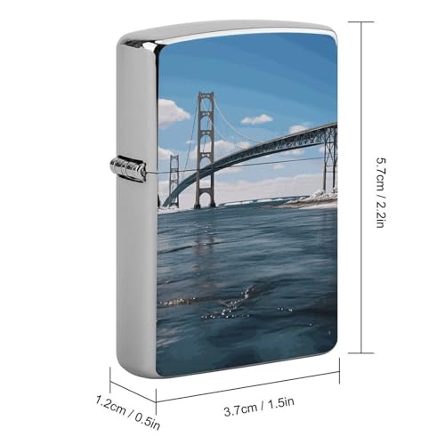 Funda metálica para encendedor Mackinac Suspension Bridge miniatura 2