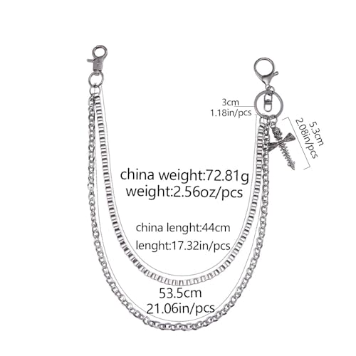 Image of Gothic Pants Chain Wallet Keychain Edgy Punk Hip Hop Waist Accessory for Jeans, Streetwear, and Rebel Women Men