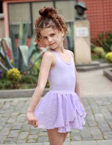 Zaclotre Dance Leotard for Girls Toddler Sleeveless Hollow Back Ballet Dress Outfit with Removable Skirt Combo