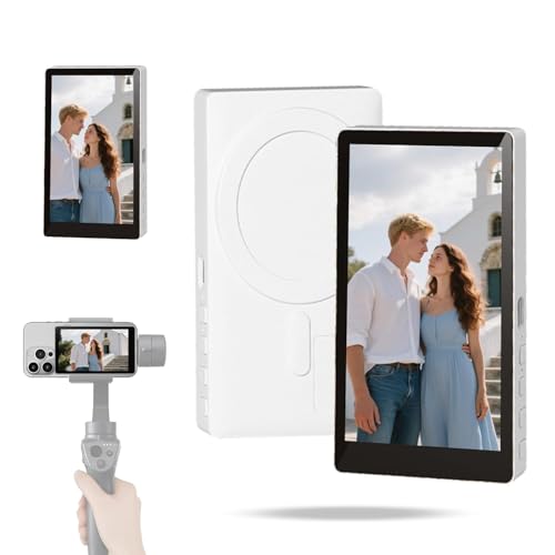 Image of Magnetic Vlog Selfie Monitor Screen for iPhone & Android - Wireless Back Camera Display with 1080P /4K Support, Bluetooth Remote, Perfect for TikTok, Live Streaming & Content Creators