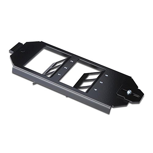 DIGITUS Bodentank-Halter - Für 6 Keystone-Module - OBO Bettermann, Ackermann Kompatibel - 45° Auslass - Metall - Schwarz