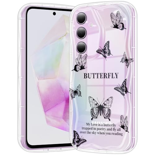 Coque antichoc Galaxy A35 5G vagues 3D transparente et souple