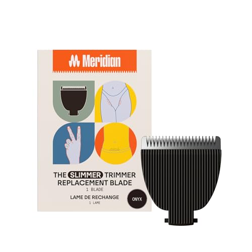 MERIDIAN - Cuchilla de repuesto para recortadora más delgada, cuchillas de cerámica para cortadora eléctrica de vello púbico y corporal, ónix, 1 paquete