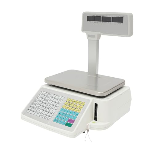 Báscula Comercial Digital con Impresora Térmica y Pantalla LCD Doble miniatura 1