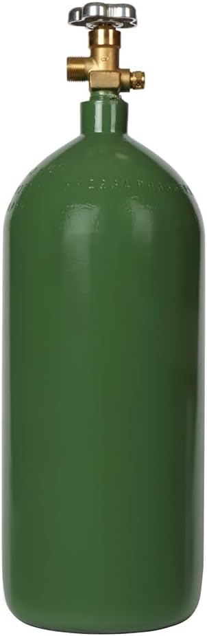 40 cu ft Steel Oxygen Cylinder - CGA540 Valve - DOT Approved