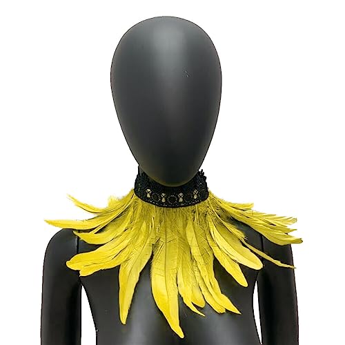 Feather Scarf,Feather Neck Collar DIY Colorful Feather Shrug Cape Shoulder Wrap Feather Necklace Collar