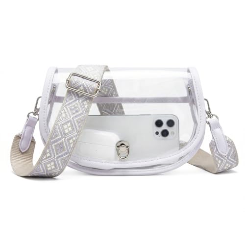 Image of Wuflyover Clear Bag for Stadium Events, Clear Purse Crossbody Bag for Women