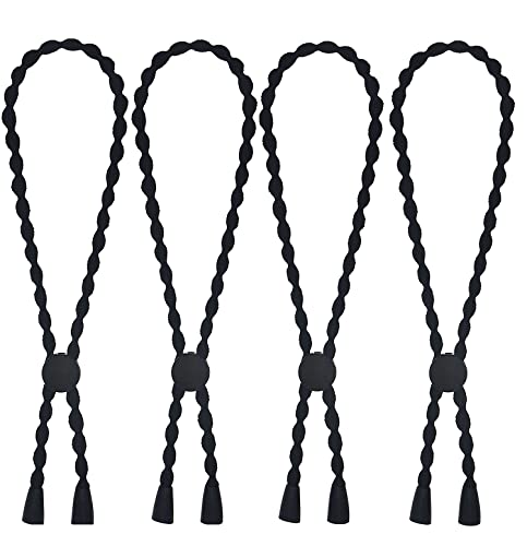MILAMIYA Afro Puff Drawstring Ponytail Ties Adjustable Length Hairband for Short Kinky Curly Hair Bun Long Cushioned Hea