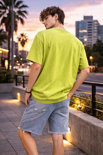 Image of London Hills Printed Cotton Blend Half Sleeve Oversized Men Round Neck Tshirts | T Shirt for Man | Tshirt | Shirts Men | Tshirt for Man | T-Shirt | Pack of 2