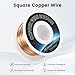 20 AWG Square Copper Wire - 0.8x0.8mm Thin Craft Wire, 30ft - Fine Jewelry, Wire Crochet, and Micro Electronics