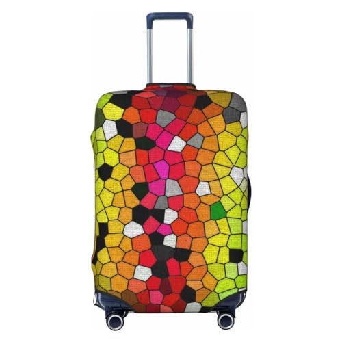Travel Luggage Cover Protector - Colorful Tie Dye Stained Glass 1 Washable Suitcase Covers For 18-32 Inch Luggage