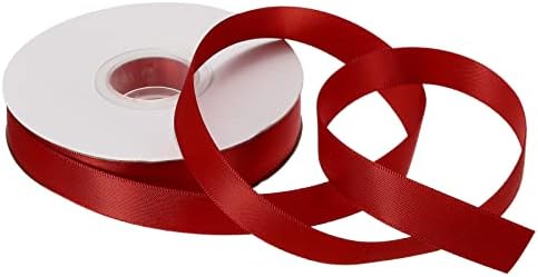 sourcing map 15mm 25 Yard(23m) Satin Ribbon Grosgrain Thin Solid Silk Wedding Bouquet Ribbon for Valentine's Day Gift Wrapping Cake Box Bows Gold