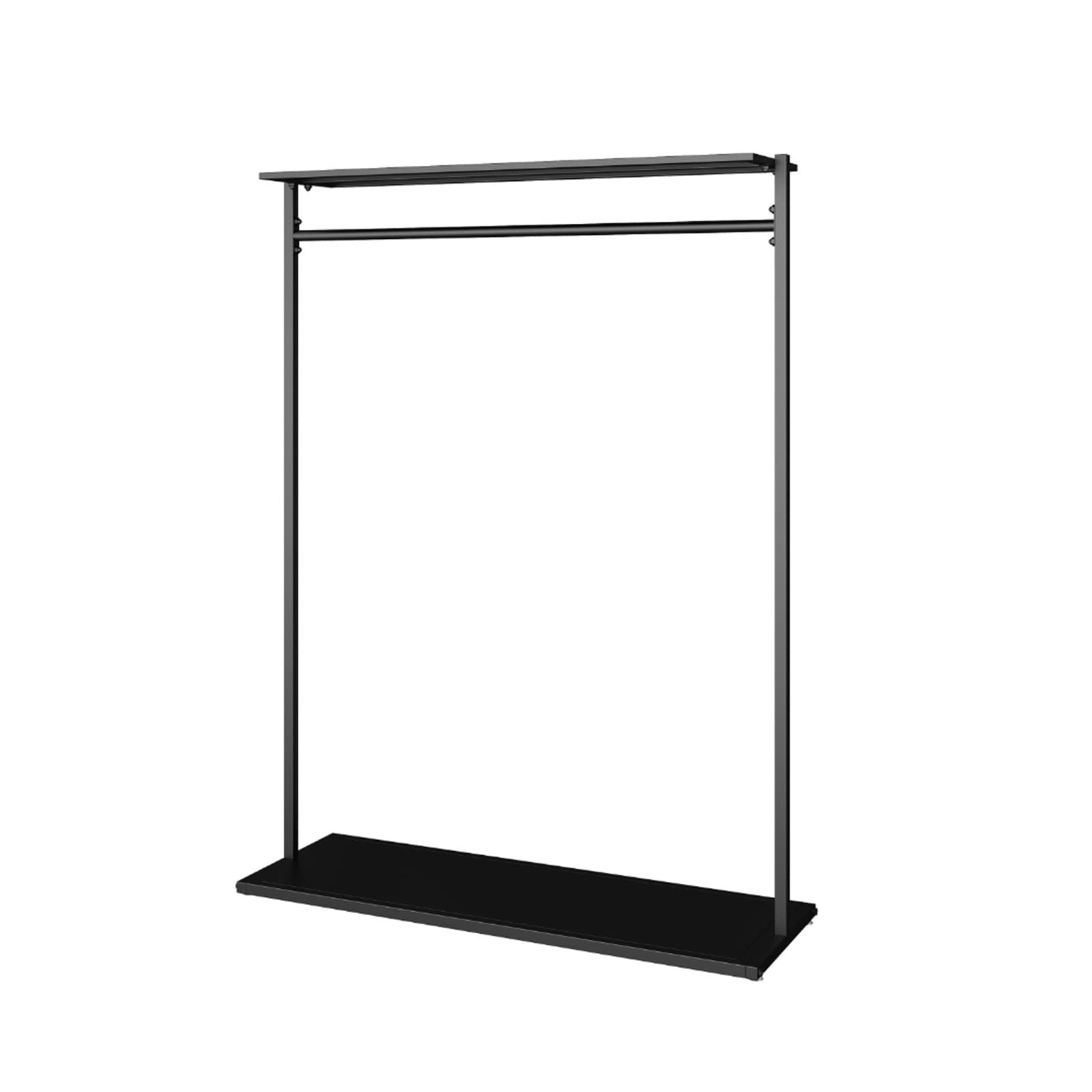 YNBSHGAA Multifunctional Clothes Rack, Simple Floor Hanger for Home & Bedroom, Stylish Gold Standing Garment nizer, Ideal for Living Room & Clothing Store,Negro-Medio