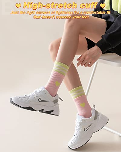 Image of IIG Women's Fashion Cute Cotton Socks Novelty Funny Above Ankle Crew Socks Holiday Gifts for Women 4 /5 Pairs