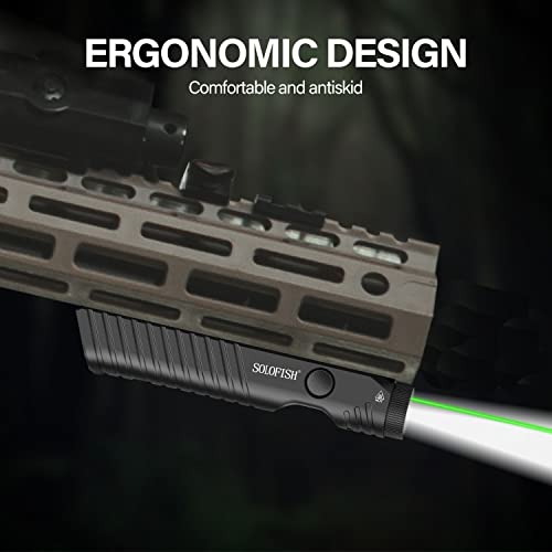 Solofish 1450 Lumens Tactical Flashlight with Green Laser Sight is Compatible with Mlok Rail, Magnetic Rechargeable Laser Light Combo by Solofish - Image 3