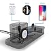3 in 1 Premium Silicone Stand Compatible iPhone AirPods Apple Watch Charging Dock Station Holder, Compatible Apple Watch Series 4/3/2/1/AirPods, Compatible iPhone Xs MAX/XR/X/8 Plus/7 Plus Black
