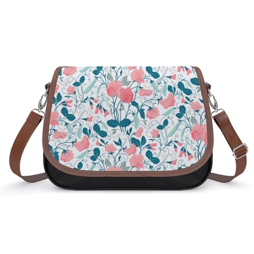 Sacoche en cuir fleur rose haut de gamme avec finitions de qualité