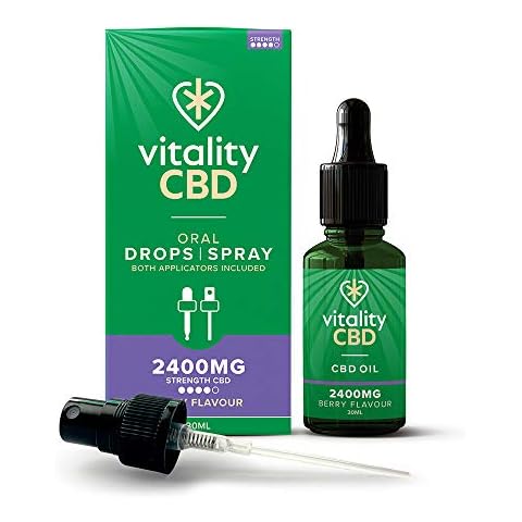 Vitality CBD Oral Drops Spray 2400mg, Berry, 30ml Cover