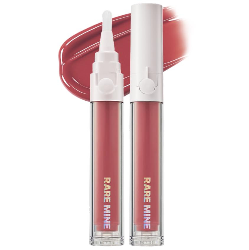 Image of Glassy Glow Lip Stain Tint - Long Lasting Lip Velvet | Clicker Pen Type | Pure Silicone Tip | Airless Fresh-Lock | Smudge-Proof | High-Shine Finish | 5ml | Made in Korea (03 Bloom)