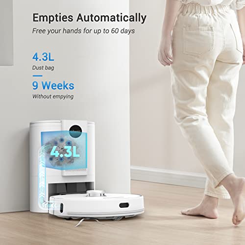 Ultenic T10 Robotstofzuiger met leegstation, 3000 Pa zuigkracht Robotstofzuiger met dweilfunctie, 280 minuten looptijd, mapping van meerdere verdiepingen, APP, Spraak, Alexa, Google Home bediening - Image 3