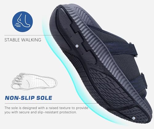 Image of KuaiLu Mens Orthotic Sandals Athletic Thick Cushion Recovery Sport Slides Adjustable Strap Open Toe Walking Sandles With Comfortable Plantar Fasciitis Arch Support