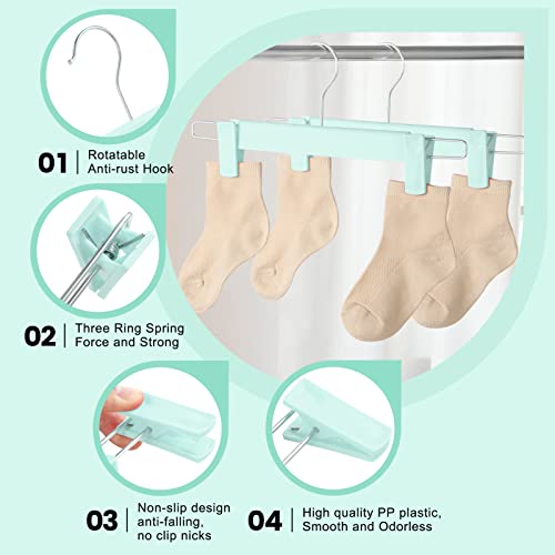 Guhmctt 10 Pack Pants Hangers With Adjustable Non-Slip Clips Anti-Rust Hanging Hook For Trouser,Skirts,Jeans,Clothes Hangers Green #TOP2