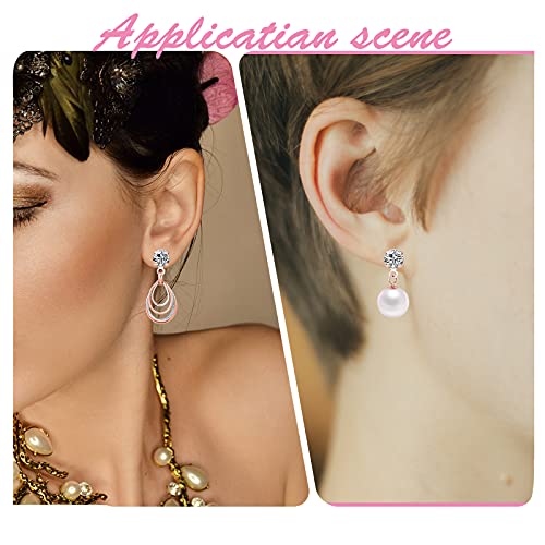 50Pcs Rose Gold Round Rhinestone Earring Posts With Loop Cubic Zirconia Stud Earrings And 50Pcs Metal Bullet Ear Backs For Women Men Girls Diy Dangle Earrings Jewelry Making #TOP6