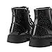 K KomForme Girls Glitter Ankle Boots Lace Up Waterproof Combat Shoes With Side Zipper for Toddler/Little Kid/Big Kid