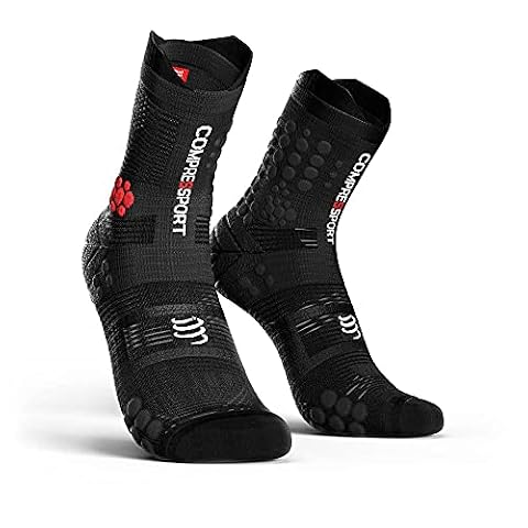COMPRESSPORT Skarpety do biegania dla dorosłych V3 Trail Black T4, czarne