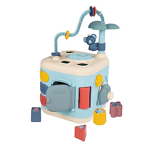 Cubo de actividades Smoby infantil con trece funciones mecánicas y texturas