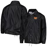 Dunbrooke Men's Black Washington Commanders Coaches Classic Raglan Full-Snap Windbreaker Jacket