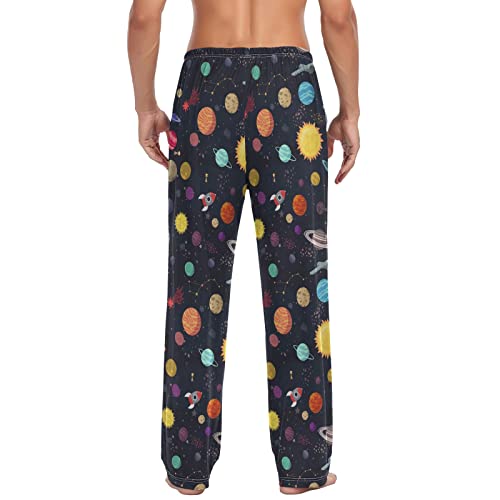Space Planets Pajama Pants Mens Lounge Pants Lightweight Men Pajama Bottoms with Drawstring Pockets2