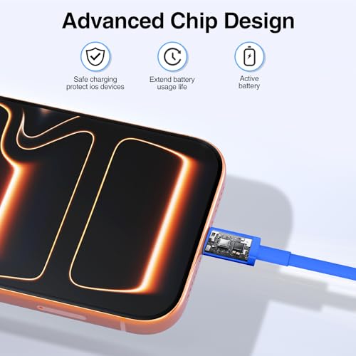 Image of 2pack 6ft USB C to C Cable, 60W Type C to Type C Fast Charging Cord for iPhone 17 16 15 Pro, Pro Max, Plus, iPad Pro, MacBook Air 13 inch, iPad Pro, Air, for Samsung Galaxy S25 and More, Blue