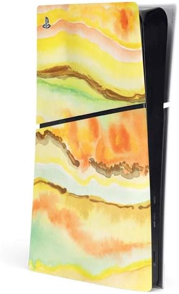 Skinit Decal Gaming Skin Compatible with PS5 Slim Digital Edition Console - Violet Watercolor Geode Design