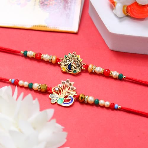 Image of TIED RIBBONS Rakhi for Brother - Set of 2 Rakhi for Brother Men Boys Kids Bhaiya with Roli Chawal - Rakhi's for Rakshabandhan