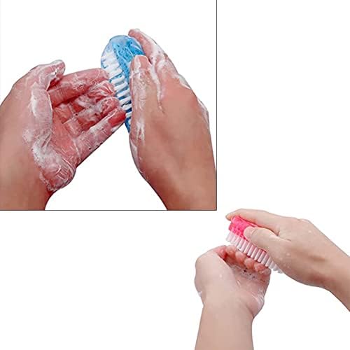 Snowyee Nail Brush, Nail Brushes for Cleaning Nails Made by Plastic and Soft Brush for Fingernail Polish and other (2 Colors / 6 Pieces in 1 Set/Blue & Pink)