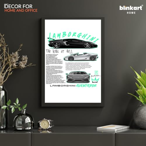 Image of BLINKART Nissan Silvia S15 CarFramed Posters Gift Items Boys Room Wall Decoration Bedroom Office Studio Synthetic Wood Frame & Acrylic Glass Ready to Hang - 12x8 Inch, (A4 Size) - CAR-207
