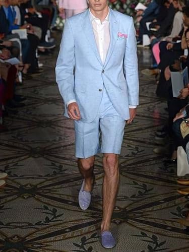 Men's Suit for Wedding 2 Piece Men Slim Fit Suit Business Tuxedo Suit with Short Pants Summer Suits for Men2