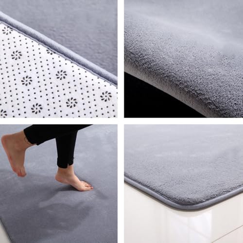 Tapis de salon molleton de corail insonorisé et tapis de maison gris