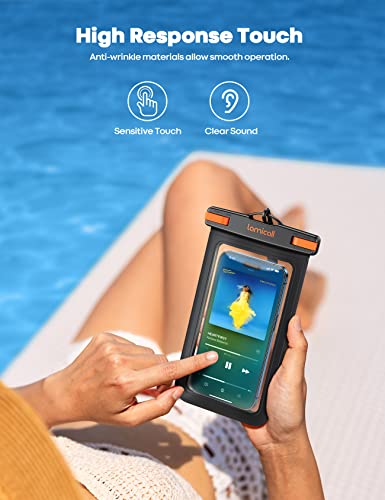 Image of Lamicall Large Size Waterproof Phone Pouch Case - [ Big Case Friendly ] for Galaxy S25 Ultra, S22 23 S24 Ultra with Case, for iPhone 17 16 15 14 13 Pro Max, Swimming Equipment Bags for 7.5 inch