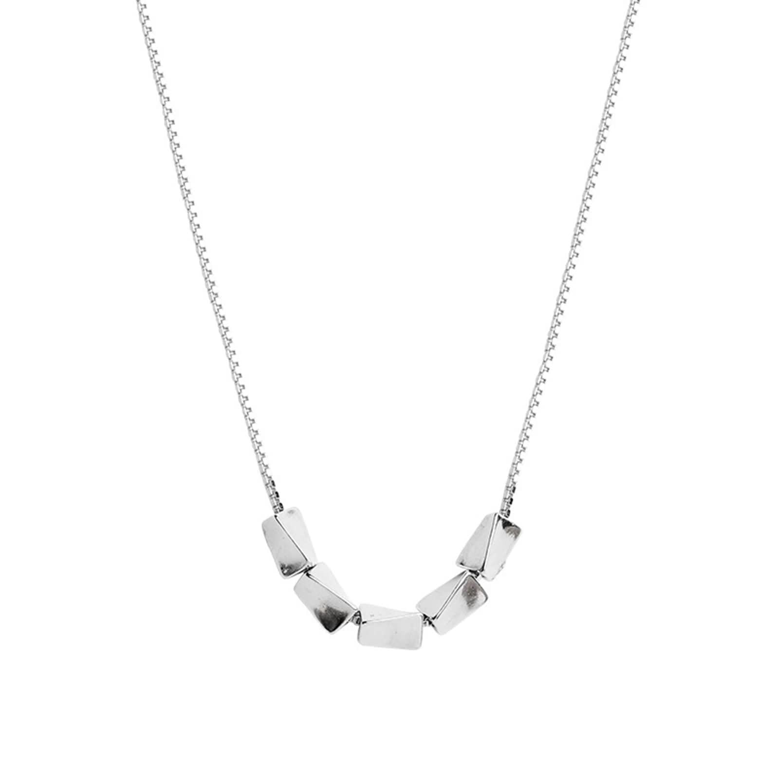 Ciondoli Collana Argento Donna,Collane di Argento Sterling 925 Geometrico Donna Collana Catena Argento