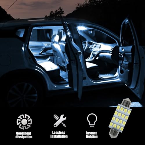 Kit de 42 luces LED interiores para auto blanco brillante miniatura 6